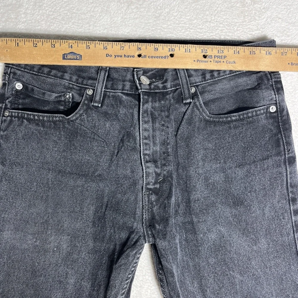 Levi's 505 Jeans Mens 33x32 Black Regular Fit Straight Leg Faded Denim Casual